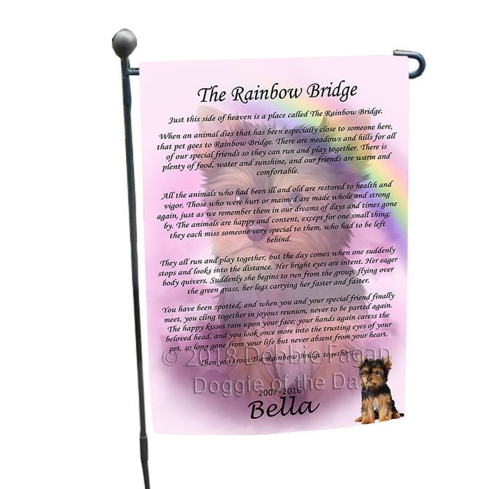 Rainbow Bridge Yorkshire Terrier Dog Garden Flag GFLG56295
