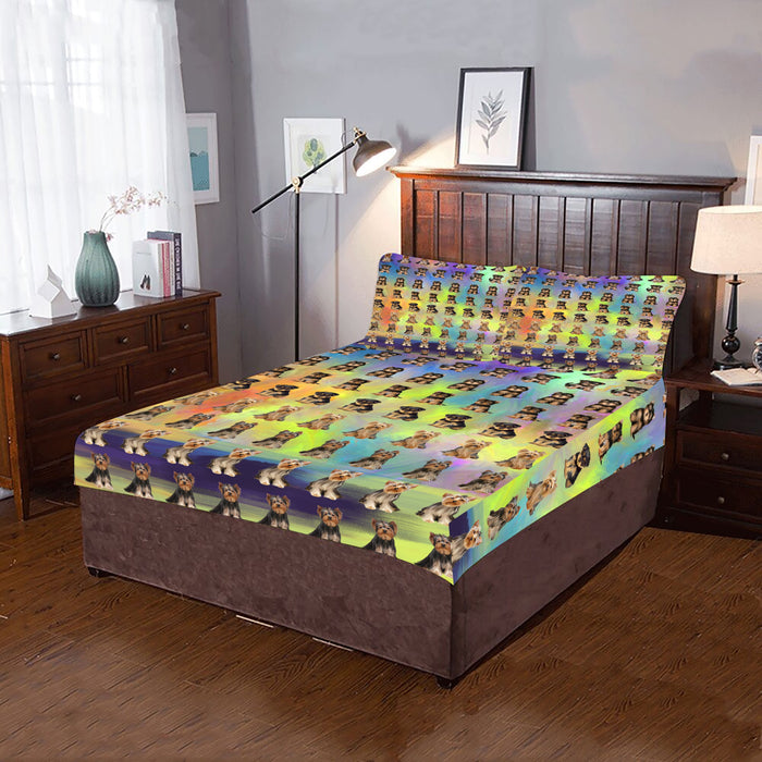 Paradise Wave Yorkshire Terrier Dogs 3-Piece Bedding Set