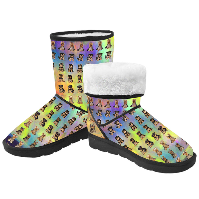 Paradise Wave Yorkshire Terrier Dogs Men's Snow Boots