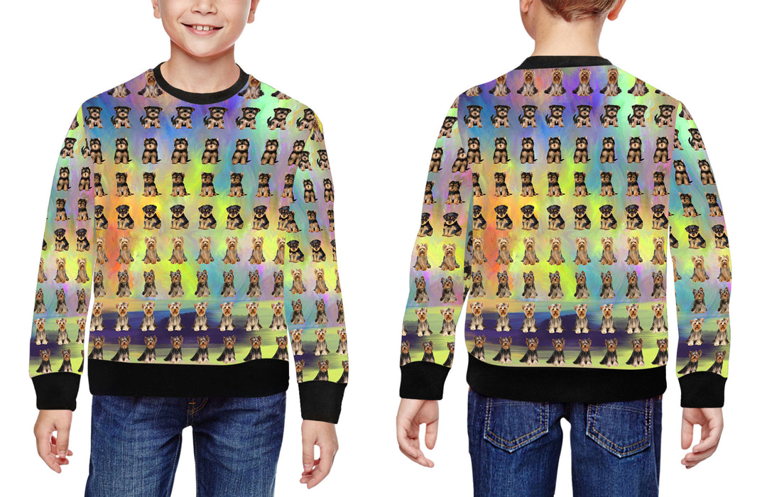 Paradise Wave Yorkshire Terrier Dogs All Over Print Crewneck Kids Sweatshirt