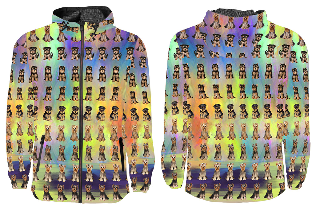 Paradise Wave Yorkshire Terrier Dogs All Over Print Windbreaker for Men