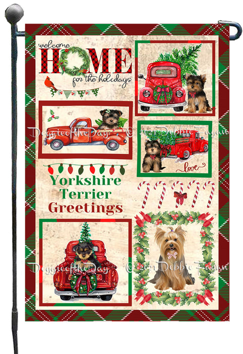 Welcome Home for Christmas Holidays Yorkshire Terrier Dogs Garden Flag GFLG67066