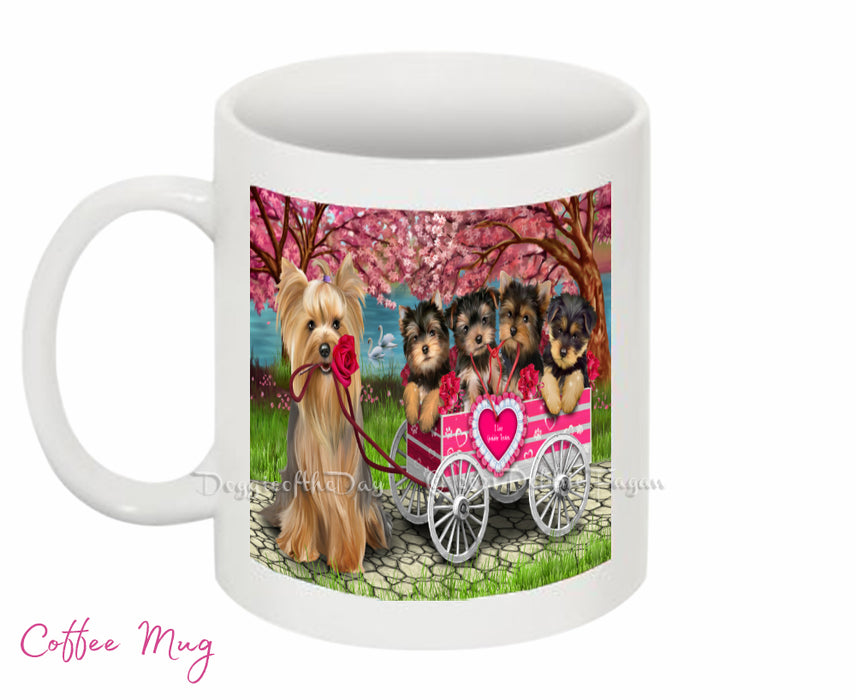 Mother's Day Gift Basket Yorkshire Terrier Dogs Blanket, Pillow, Coasters, Magnet, Coffee Mug and Ornament