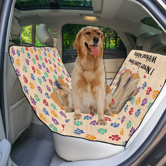 Personalized I Never Leave Home Paw Print Yorkshire Terrier Dogs Pet Back Car Seat Cover