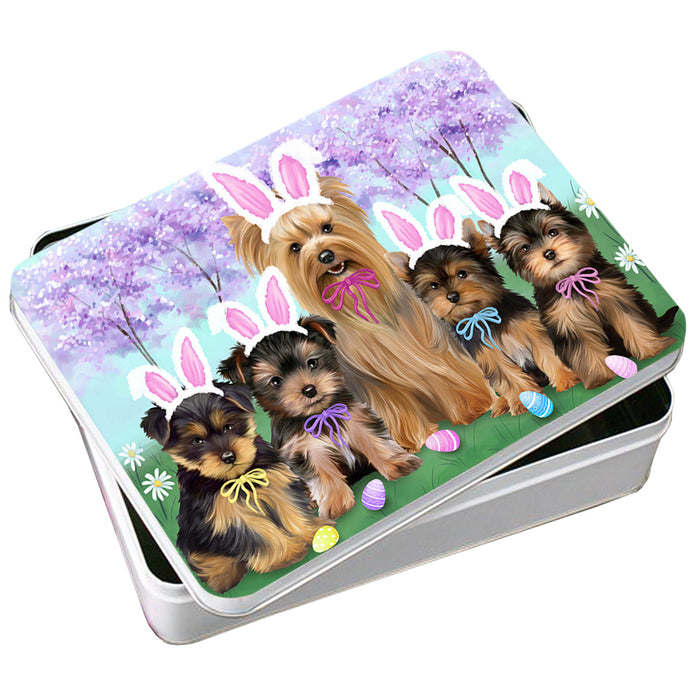 Yorkshire Terriers Dog Easter Holiday Photo Storage Tin PITN49181