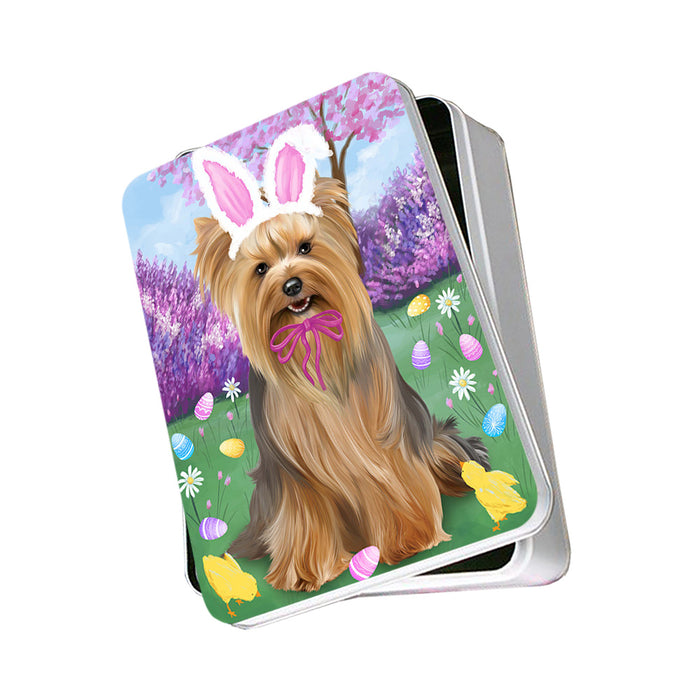 Yorkshire Terrier Dog Easter Holiday Photo Storage Tin PITN49303