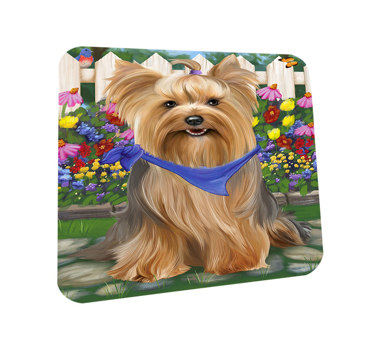 Spring Floral Yorkshire Terrier Dog Coasters Set of 4 CST52153