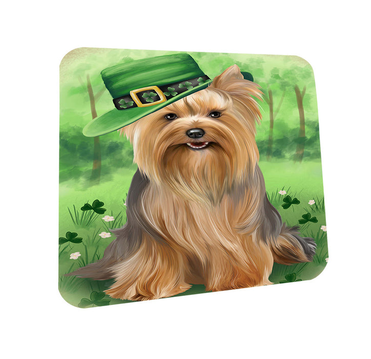 St. Patricks Day Irish Portrait Yorkshire Terrier Dog Coasters Set of 4 CST49396
