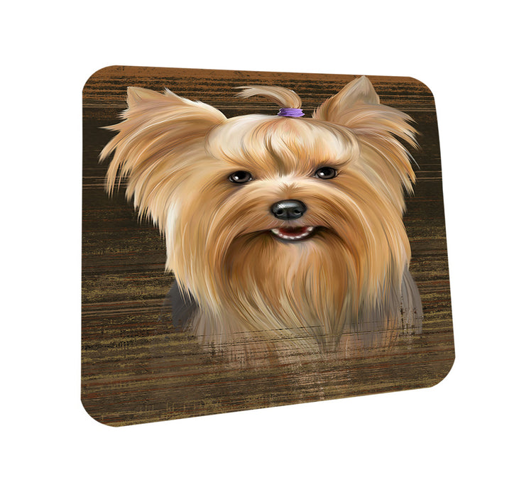 Rustic Yorkshire Terrier Dog Coasters Set of 4 CST50454