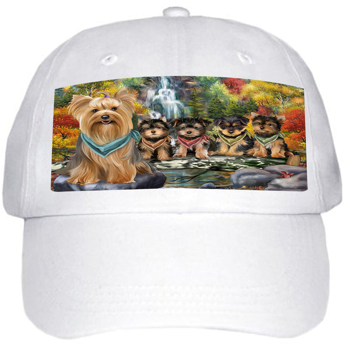 Scenic Waterfall Yorkshire Terriers Dog Ball Hat Cap HAT52425