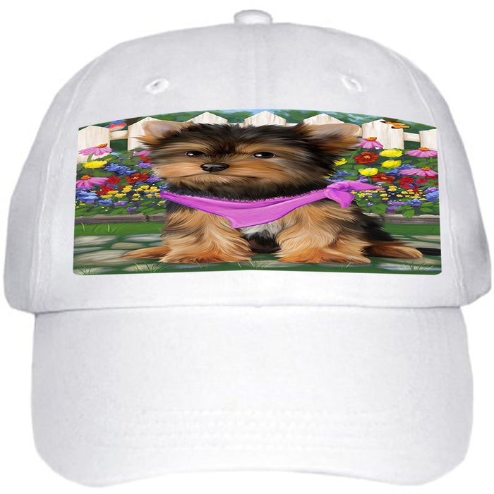 Spring Floral Yorkshire Terrier Dog Ball Hat Cap HAT59862