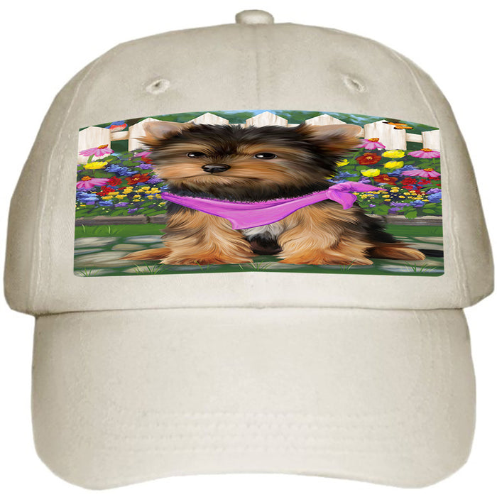 Spring Floral Yorkshire Terrier Dog Ball Hat Cap HAT59862
