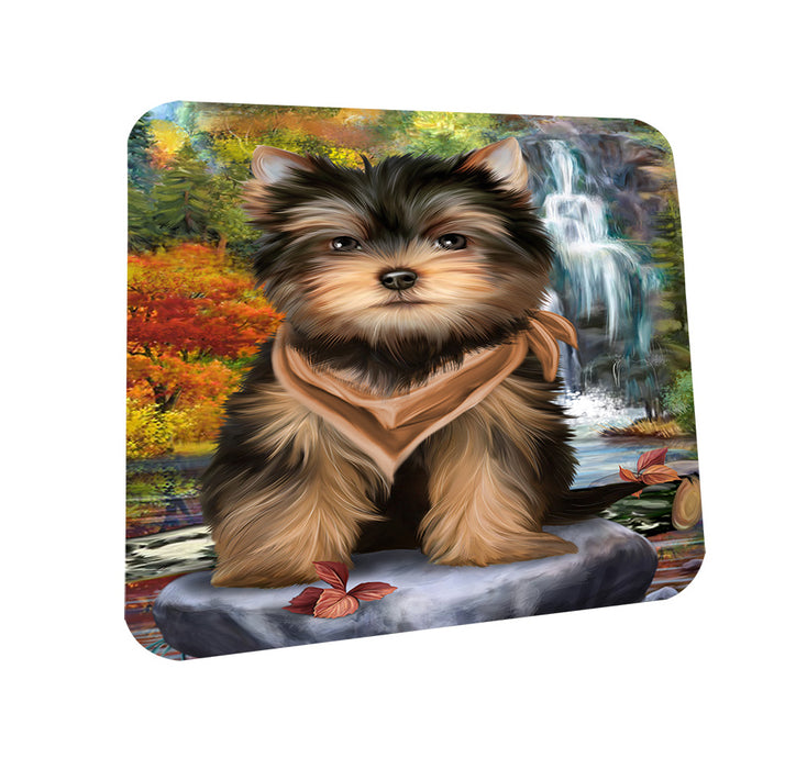 Scenic Waterfall Yorkshire Terrier Dog Coasters Set of 4 CST49490