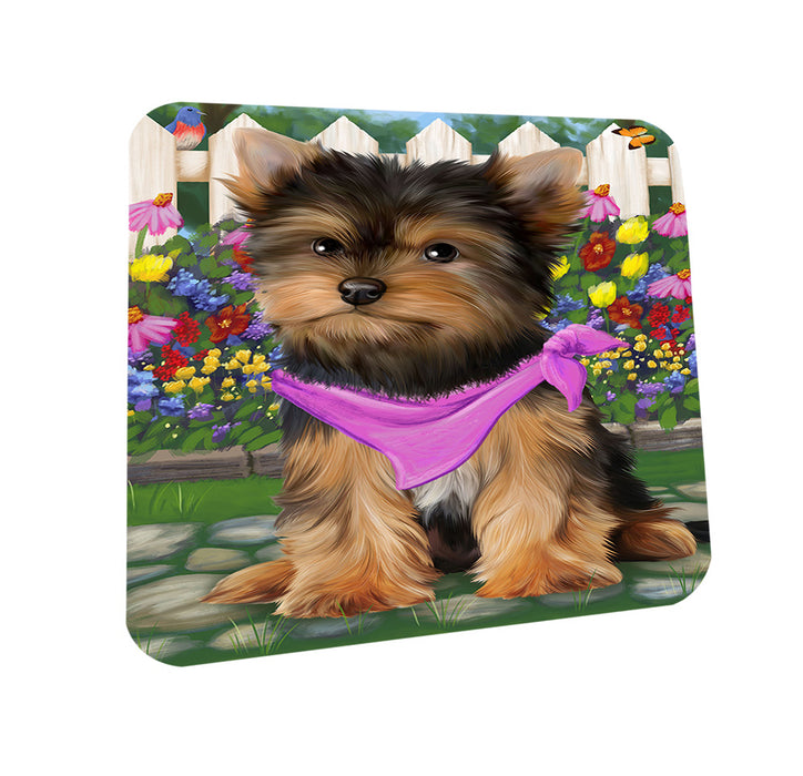 Spring Floral Yorkshire Terrier Dog Coasters Set of 4 CST52154