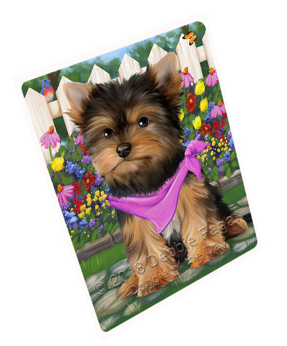 Spring Floral Yorkshire Terrier Dog Cutting Board C54444