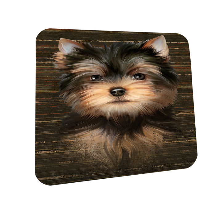 Rustic Yorkshire Terrier Dog Coasters Set of 4 CST50456