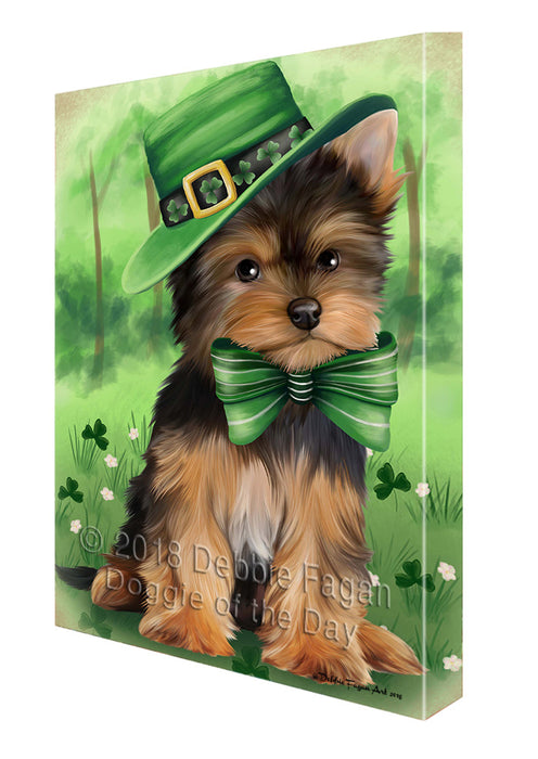 St. Patricks Day Irish Portrait Yorkshire Terrier Dog Canvas Wall Art CVS59844