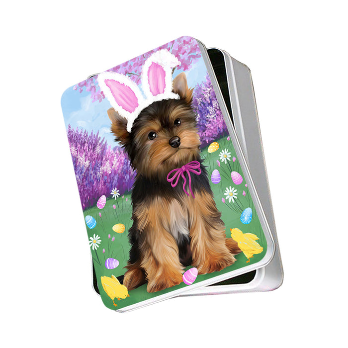 Yorkshire Terrier Dog Easter Holiday Photo Storage Tin PITN49305