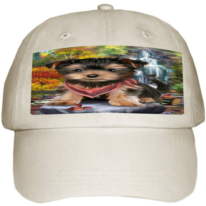 Scenic Waterfall Yorkshire Terrier Dog Ball Hat Cap HAT52431
