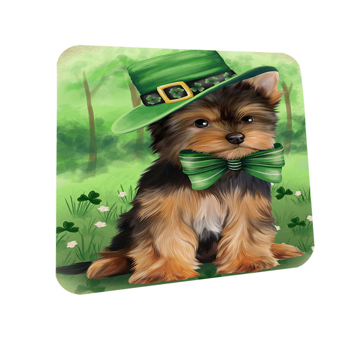 St. Patricks Day Irish Portrait Yorkshire Terrier Dog Coasters Set of 4 CST49398
