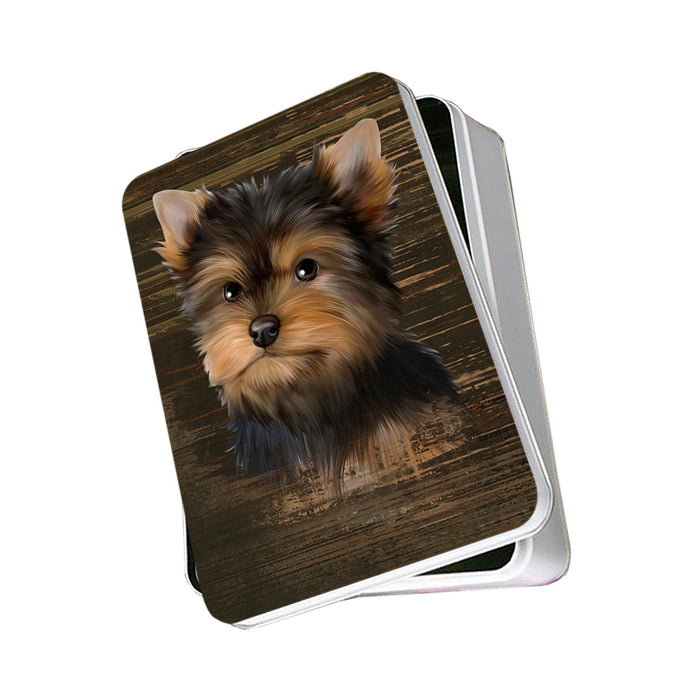 Rustic Yorkshire Terrier Dog Photo Storage Tin PITN50504