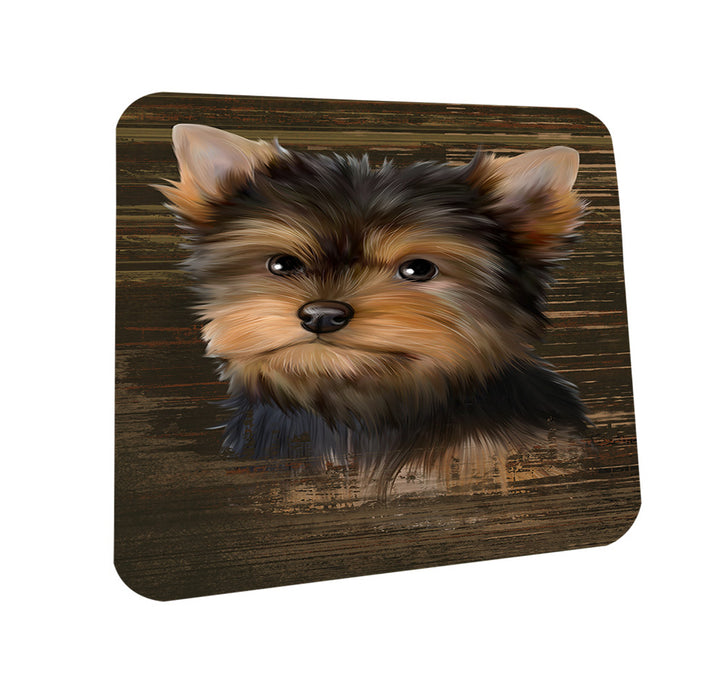 Rustic Yorkshire Terrier Dog Coasters Set of 4 CST50457