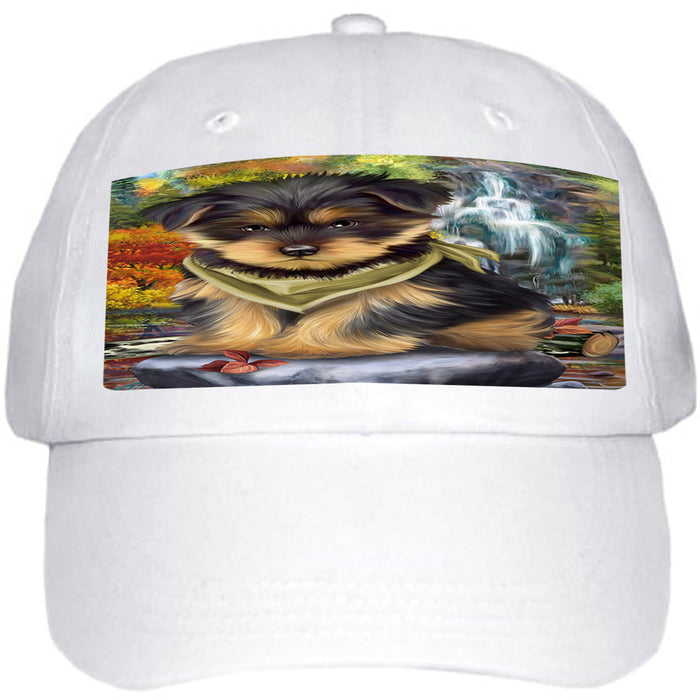 Scenic Waterfall Yorkshire Terrier Dog Ball Hat Cap HAT52434