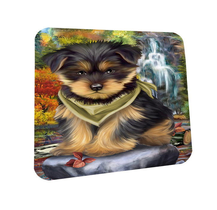 Scenic Waterfall Yorkshire Terrier Dog Coasters Set of 4 CST49492