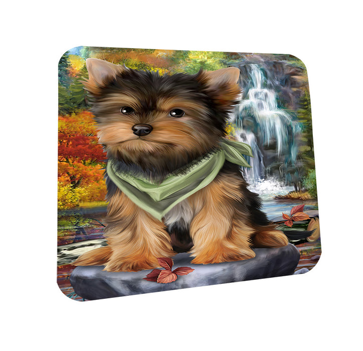Scenic Waterfall Yorkshire Terrier Dog Coasters Set of 4 CST49493