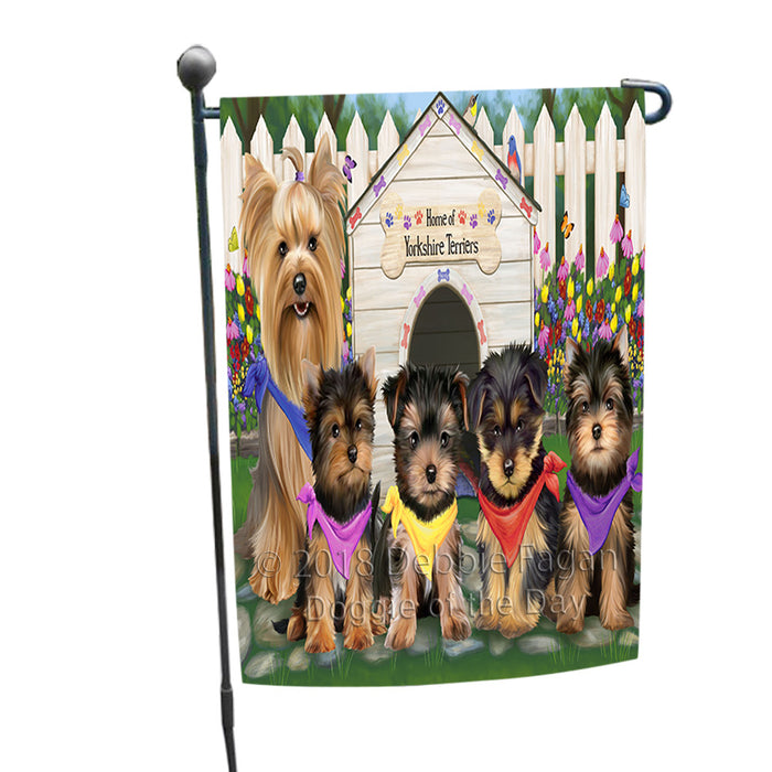 Spring Dog House Yorkshire Terriers Dog Garden Flag GFLG49969