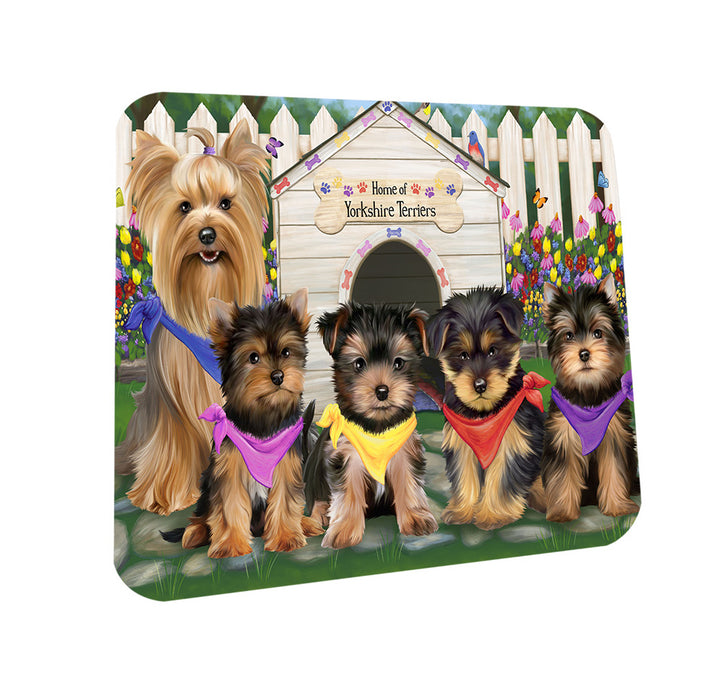 Spring Dog House Yorkshire Terriers Dog Coasters Set of 4 CST50099