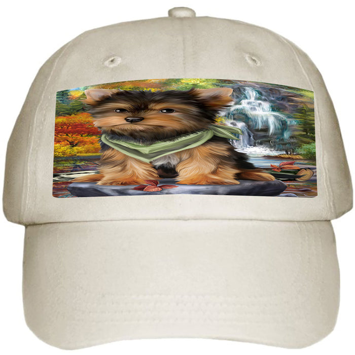 Scenic Waterfall Yorkshire Terrier Dog Ball Hat Cap HAT52437