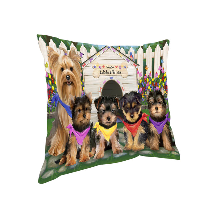 Spring Dog House Yorkshire Terriers Dog Pillow PIL56416