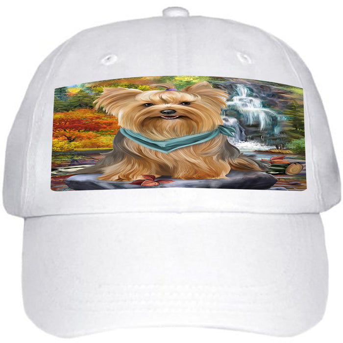Scenic Waterfall Yorkshire Terrier Dog Ball Hat Cap HAT52440