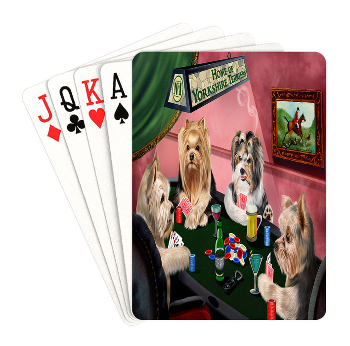 Home of Yorkshire Terrier Dogs Playing Poker Playing Card Decks