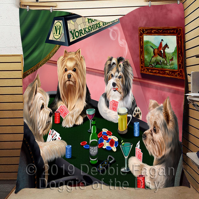 Home of  Yorkshire Terrier Dogs Playing Poker Quilt