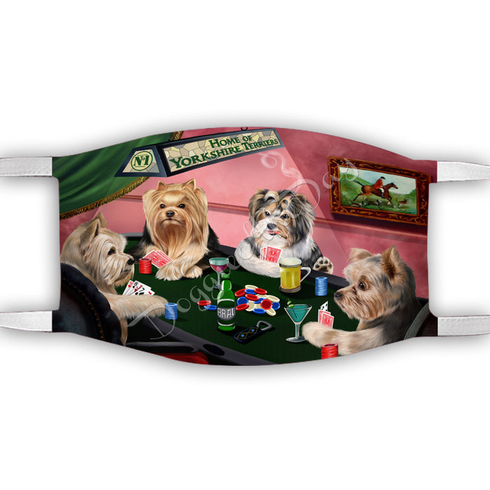 Home of Yorkshire Terrier Dogs Playing Poker Face Mask FM49833