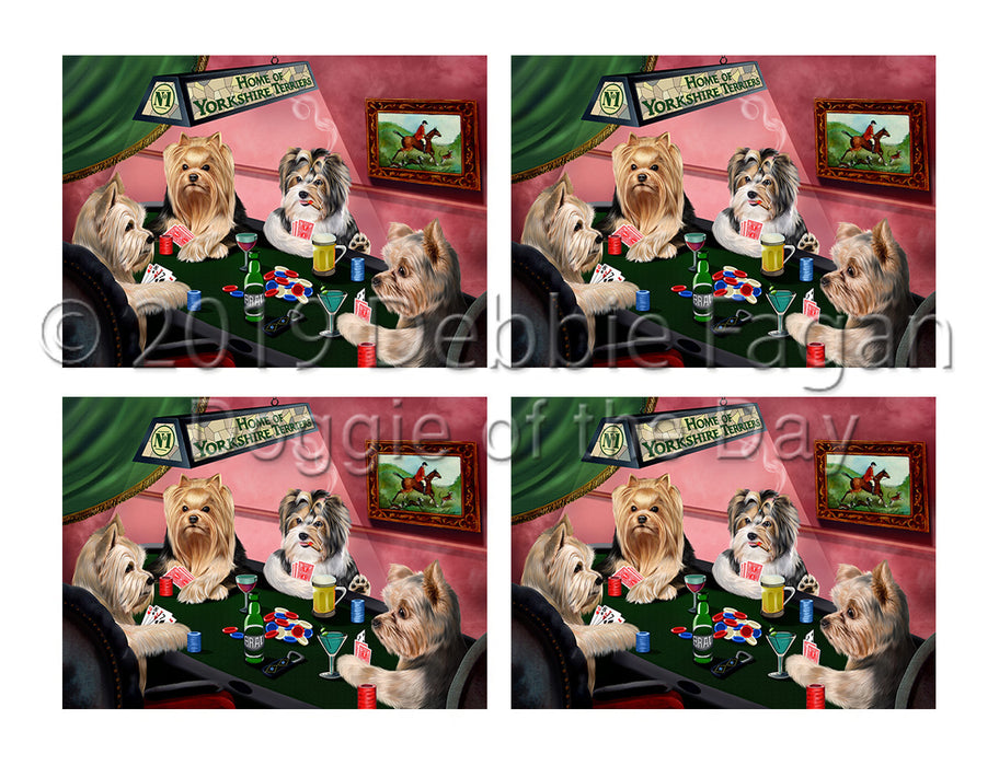 Home of  Yorkshire Terrier Dogs Playing Poker Placemat