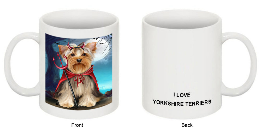Happy Halloween Trick or Treat Yorkshire Terrier Dog Coffee Mug MUG49946