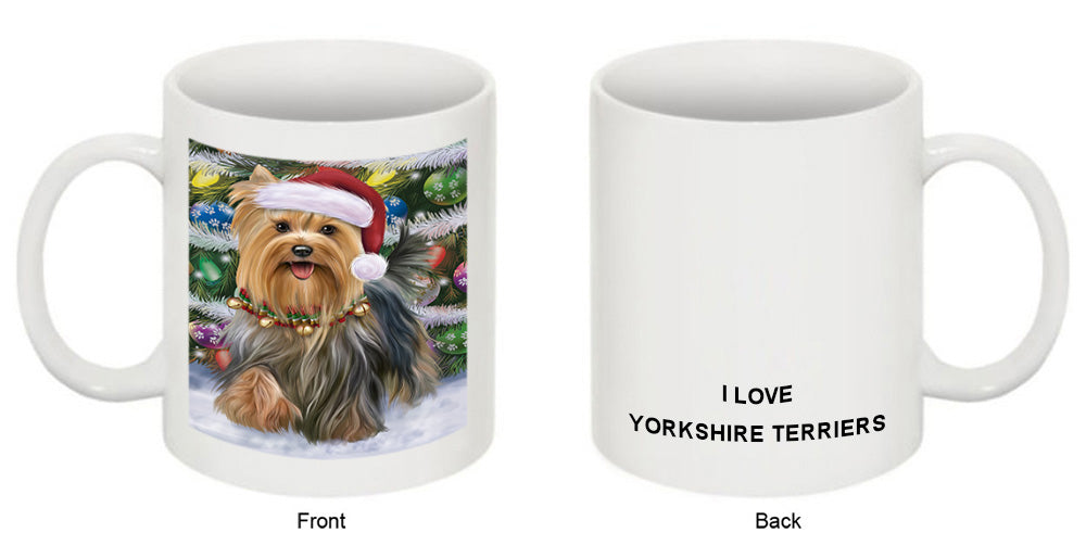 Trotting in the Snow Yorkshire Terrier Dog Coffee Mug MUG50003