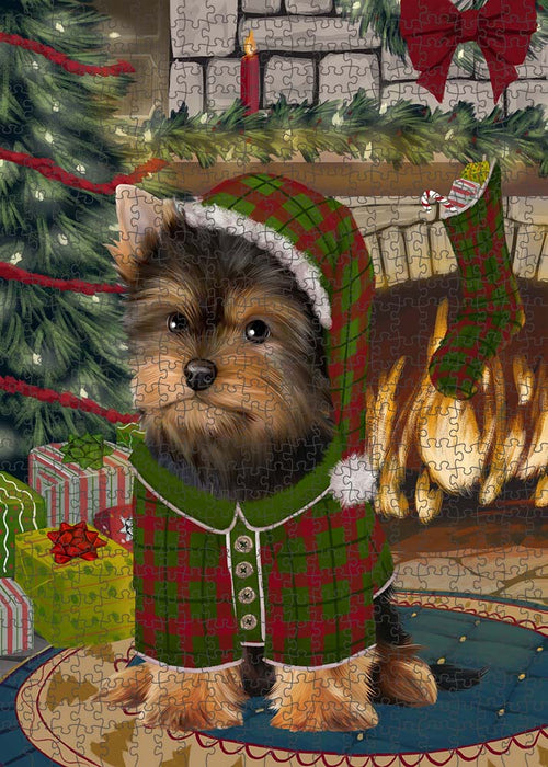 The Stocking was Hung Yorkshire Terrier Dog Puzzle with Photo Tin PUZL90884