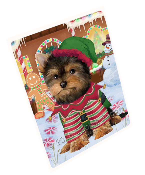 Christmas Gingerbread House Candyfest Yorkshire Terrier Dog Large Refrigerator / Dishwasher Magnet RMAG101916
