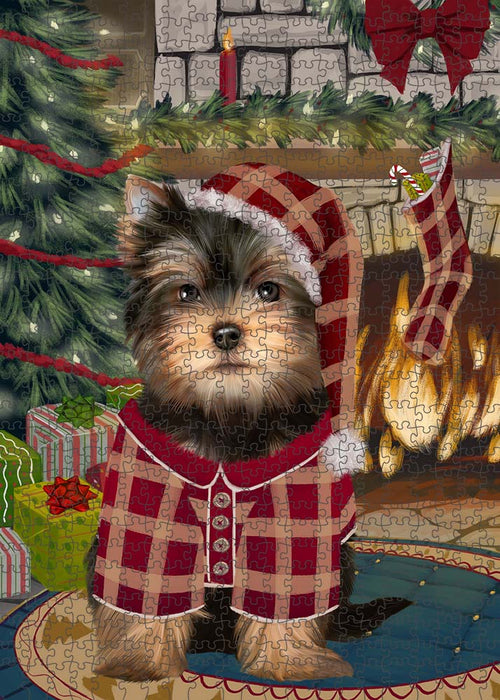 The Stocking was Hung Yorkshire Terrier Dog Puzzle with Photo Tin PUZL90888