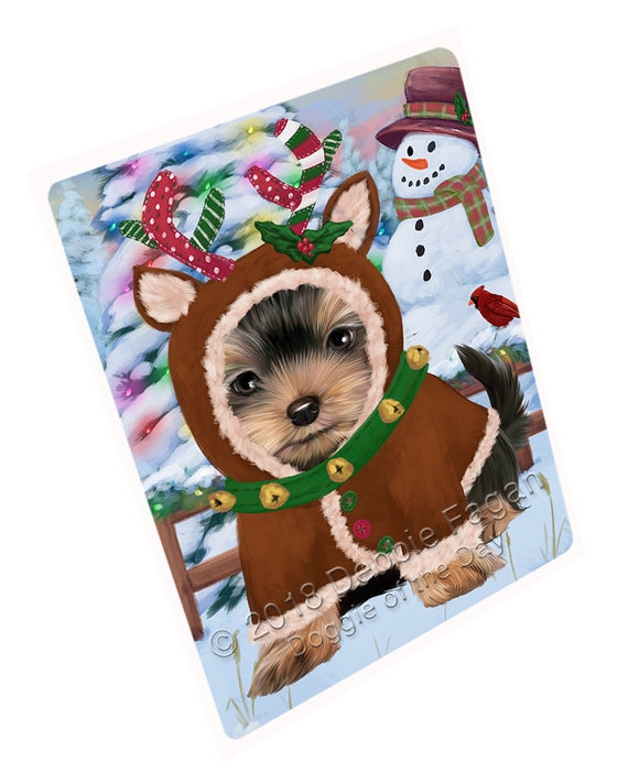 Christmas Gingerbread House Candyfest Yorkshire Terrier Dog Large Refrigerator / Dishwasher Magnet RMAG101922