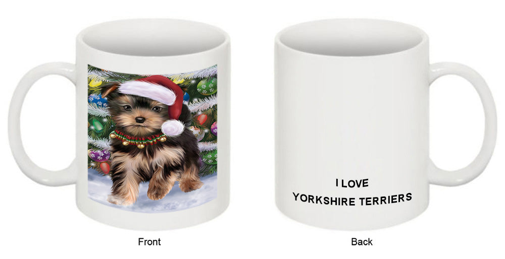 Trotting in the Snow Yorkshire Terrier Dog Coffee Mug MUG50004