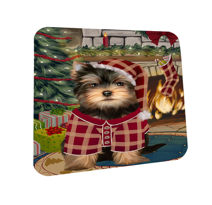 The Stocking was Hung Yorkshire Terrier Dog Coasters Set of 4 CST55629