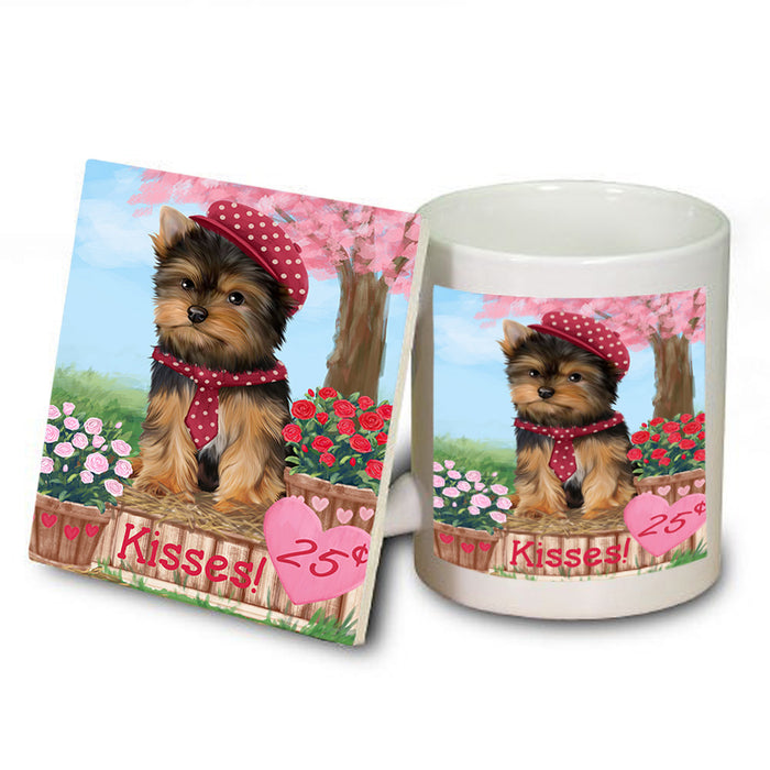 Rosie 25 Cent Kisses Yorkshire Terrier Dog Mug and Coaster Set MUC56268