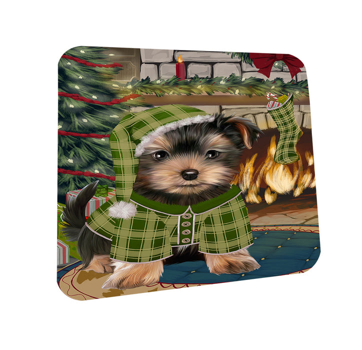 The Stocking was Hung Yorkshire Terrier Dog Coasters Set of 4 CST55630