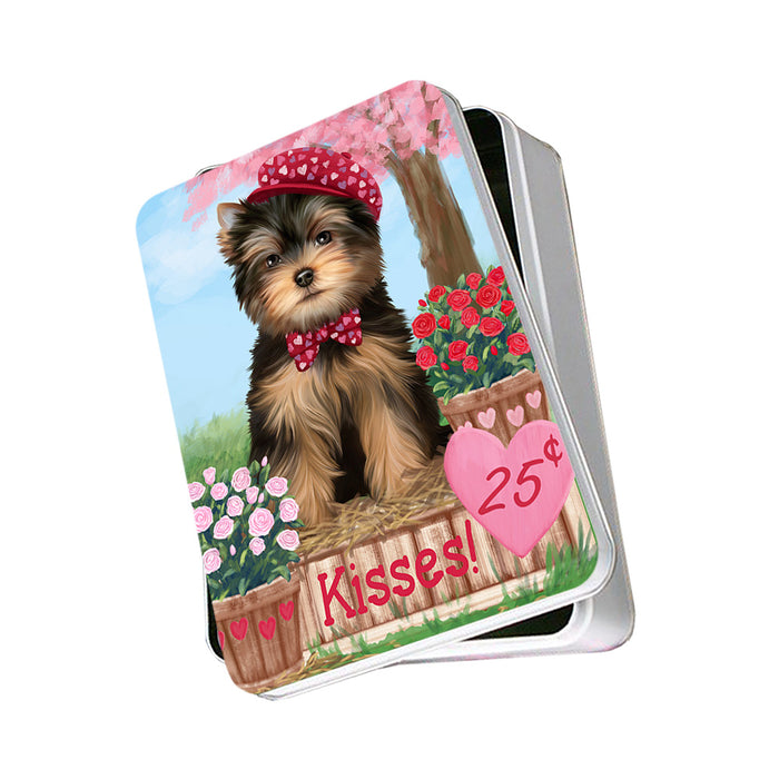 Rosie 25 Cent Kisses Yorkshire Terrier Dog Photo Storage Tin PITN56220