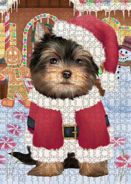 Christmas Gingerbread House Candyfest Yorkshire Terrier Dog Puzzle  PUZL94640
